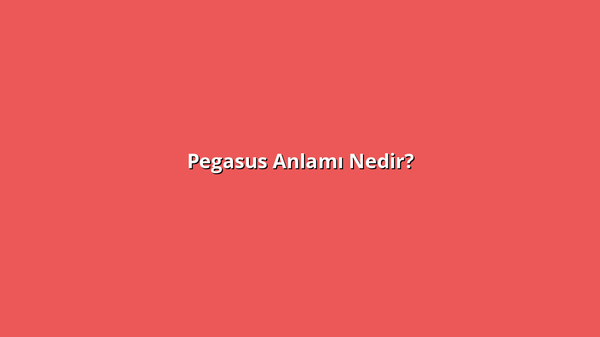 Pegasus Anlamı Nedir? Pegasus Ne Anlama Geliyor?