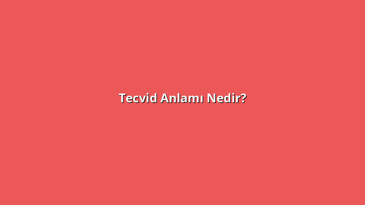 Tecvid 1 - www.anlamine.com.tr Tecvid Anlamı Nedir? Tecvid Ne Anlama Geliyor?