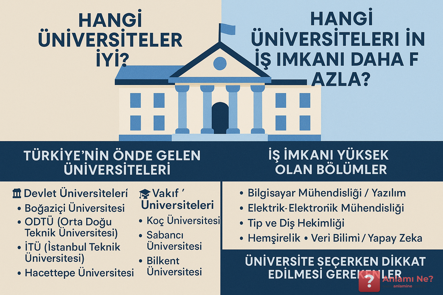 Hangi Üniversiteler İyi ? Hangi Üniversitelerin İş İmkanı Daha Fazla ? 1 - www.anlamine.com.tr Anlamı Ne? - www.anlamine.com.tr